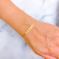 Attractive bold 22k Gold Flexi Bangle Bracelet W/Pearl 