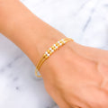 Attractive bold 22k Gold Flexi Bangle Bracelet W/Pearl 