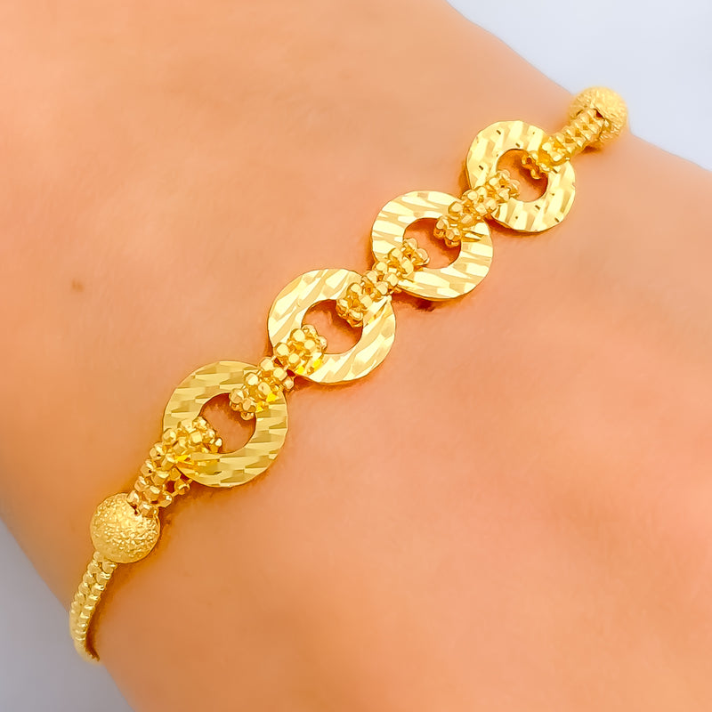 Vibrant Adorned 22K Gold Bracelet