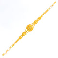 Intricate Floral Domed 22k Gold Bracelet 