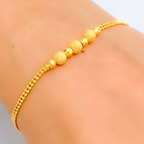 Shimmering Beaded 22K Gold Bracelet