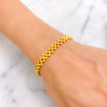 Bright Interlinked Bold Orb 21k Gold Bracelet 