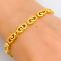 Sophisticated Smooth Curved 21k Gold Bracelet 