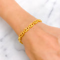 Sophisticated Smooth Curved 21k Gold Bracelet 