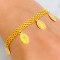 Extravagant Flat Dangling Oval 21k Gold Bracelet 