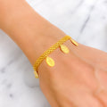 Extravagant Flat Dangling Oval 21k Gold Bracelet 