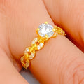 Gleaming Eternal 22k Gold CZ Ring