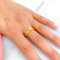 Gleaming Eternal 22k Gold CZ Ring