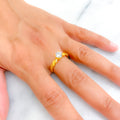 Opulent Classy 22k Gold CZ Ring 