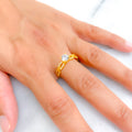 Opulent Glowing 22k Gold CZ Ring