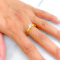 Twinkling Lush 22k Gold CZ Ring 