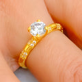 Ethereal Luscious 22k Gold CZ Ring 