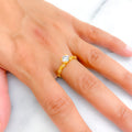 Ethereal Luscious 22k Gold CZ Ring 