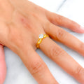 Exquisite Poised 22k Gold CZ Ring 
