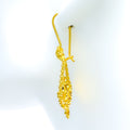 Heart Adorned 22K Gold Hanging Hook Earrings 