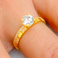 Iconic Lustrous 22k Gold CZ Ring 