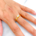 Iconic Lustrous 22k Gold CZ Ring 