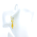 Heart Adorned 22K Gold Hanging Hook Earrings 