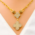 Refined Reversable 5-Piece 21k Gold Clover Necklace Set