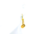 Floral Twin Coin 22K Gold Hanging Hook Earrings 
