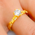 Sparkling Vibrant 22k Gold CZ Ring 