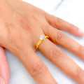 Sparkling Vibrant 22k Gold CZ Ring 