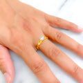 Regal Radiant 22k Gold CZ Ring 