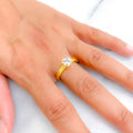 Brilliant Glowing 22k Gold CZ Ring 