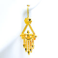 Posh Hanging Chain 22K Gold Hook Earrings 