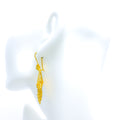 Posh Hanging Chain 22K Gold Hook Earrings 