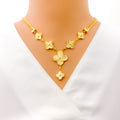 Impressive Graduating 5-Piece 21k Gold Clover Necklace Set 