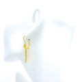 Graceful Laxmi 22K Gold Hanging Hook Earrings 