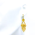 Intricate Motif 22K Gold Hanging Hook Earrings 