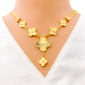 Impressive Graduating 5-Piece 21k Gold Clover Necklace Set 