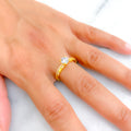 Vibrant Eternal 22k Gold CZ Ring 