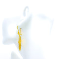 Intricate Motif 22K Gold Hanging Hook Earrings 