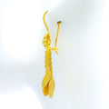 Dangling Floral 22K Gold Hook Earrings 