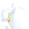 Dangling Floral 22K Gold Hook Earrings 