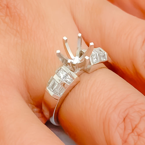 Shimmering 18K Gold + Diamond Setting