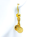 Classic Laxmi 22K Gold Hanging Hook Earrings 