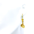 Dainty Dual Coin 22K Gold Hanging Hook Earrings 