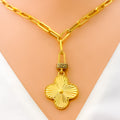 Magnificent Reversable 5-Piece 21k Gold Clover Necklace Set