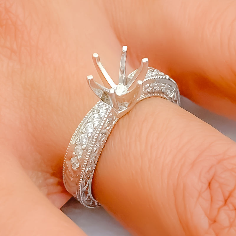 Sculptural 18K Gold + Diamond Setting