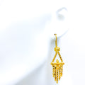 Graceful Motif 22K Gold Hanging Hook Earrings 