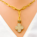 Magnificent Reversable 5-Piece 21k Gold Clover Necklace Set