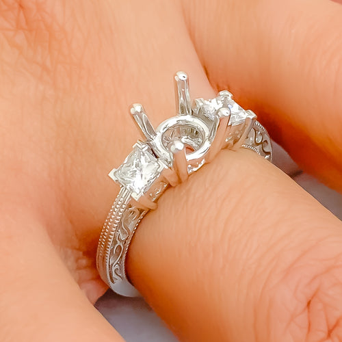 Palatial 18K Gold + Diamond Setting