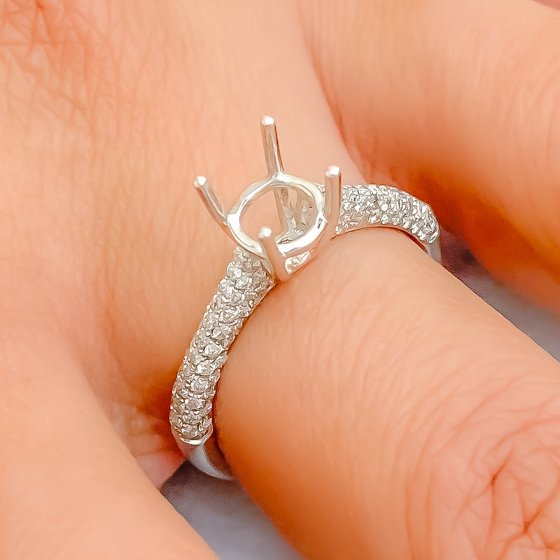 Luminous 18K Gold + Diamond Setting