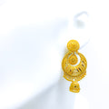 Exquisite Striped 22k Gold Chand Bali