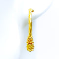 Alternating Dotted 22K Gold Bali Earrings