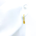 Alternating Dotted 22K Gold Bali Earrings